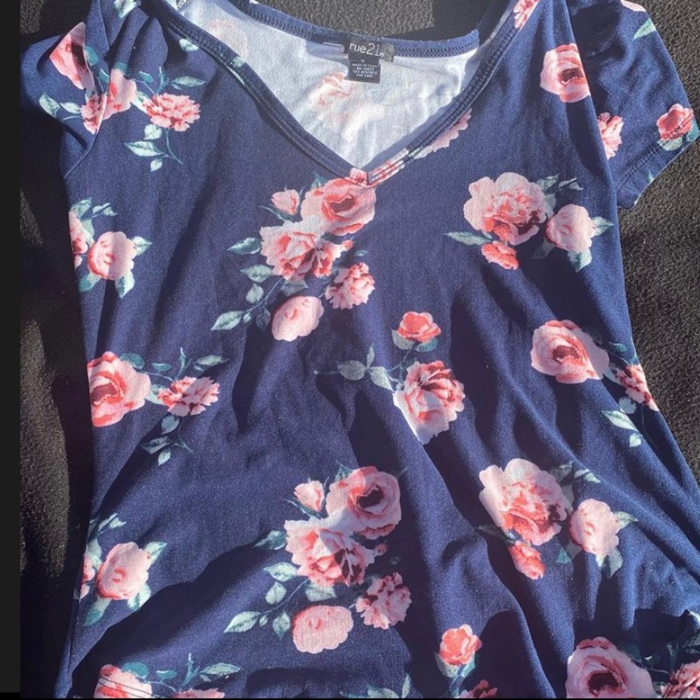 Blue floral shirt